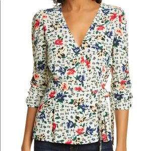 ba&sh Floral Wrap Top